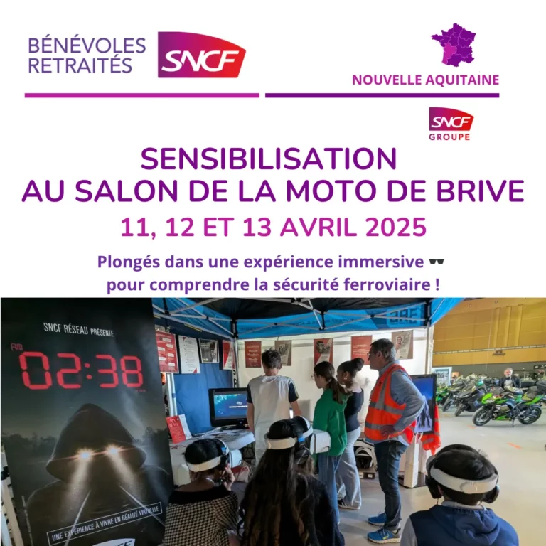 Sensibilisation aux risques ferroviaires lors du salon de la moto